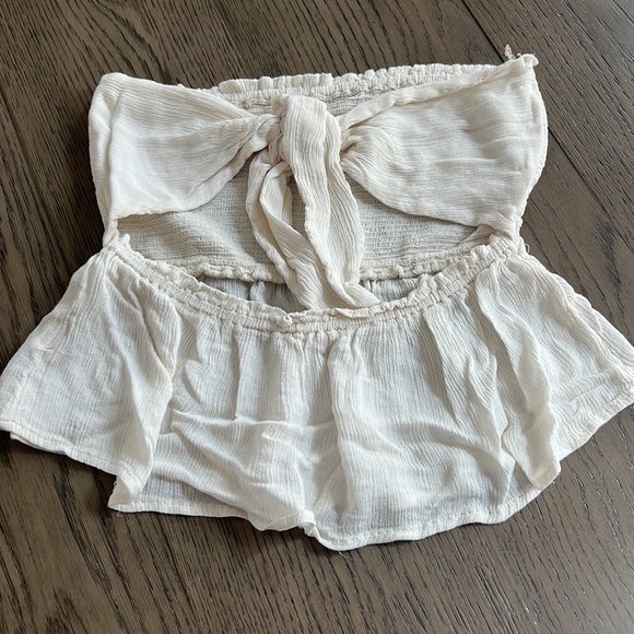Cream tube top with tie on the back size medium Illa Illa - Picture 2 of 3